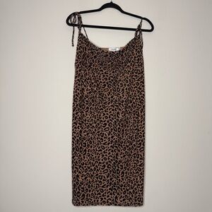 THE FROLIC Velvet Cheetah Print Strappy Mini Dress